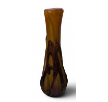 Vase jaune et violet signé Didier SABA