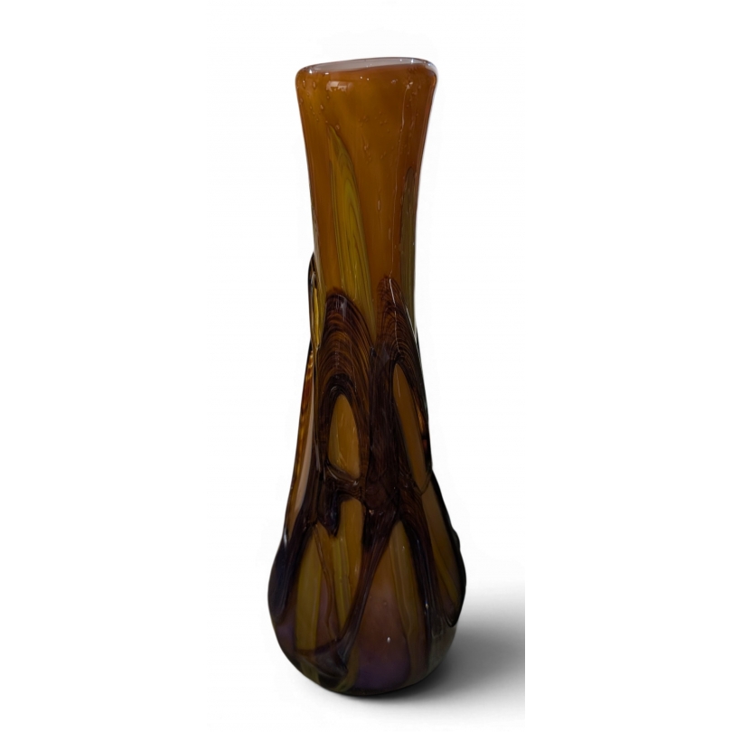 Vase jaune et violet signé Didier SABA