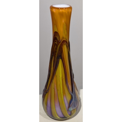 Vase jaune et violet signé Didier SABA