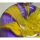 Vase jaune et violet signé Didier SABA