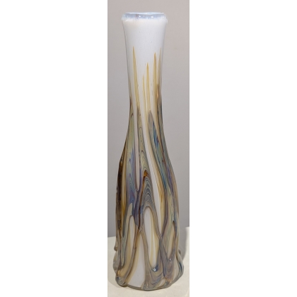 Vase blanc et bleu signé Didier SABA
