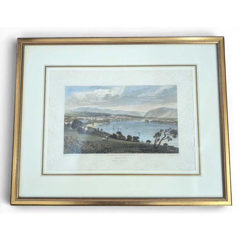 Gravure "Geneva from Coligni" par Major COCKBURN
