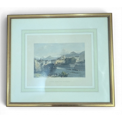 Engraving entitled ‘Geneva from the ramparts’ by BARTLETT