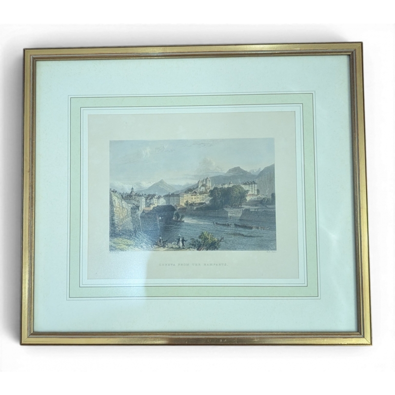 Engraving entitled ‘Geneva from the ramparts’ by BARTLETT