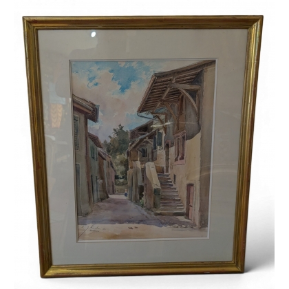 Aquarelle "Hermance" signée E. ZBINDEN 45