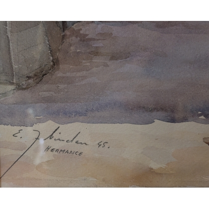 Aquarelle "Hermance" signée E. ZBINDEN 45