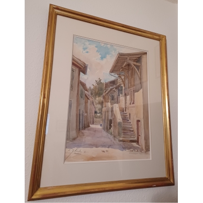 Aquarelle "Hermance" signée E. ZBINDEN 45
