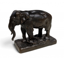 Bronze "Eléphant d'Asie", signé A. BARYE