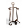 Serviteur d'outils de cheminée en fer forgé