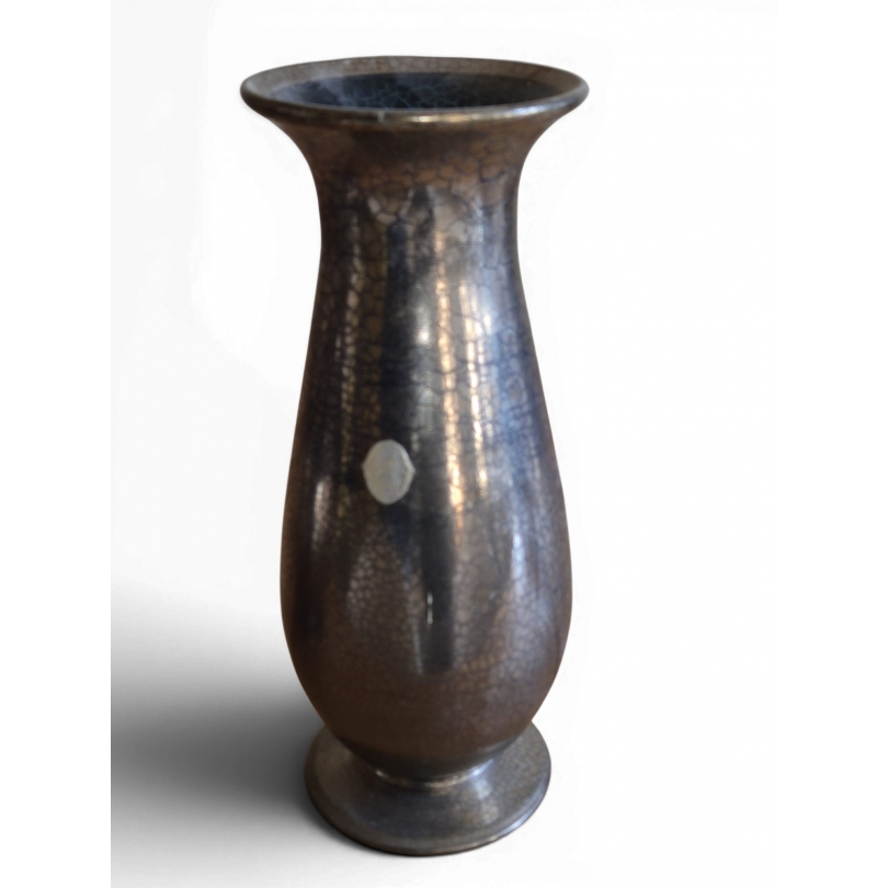 Vase en verre de Saint-Prex argenté