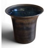 Cache-pot en verre de Saint-Prex argenté