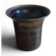 Cache-pot en verre de Saint-Prex argenté
