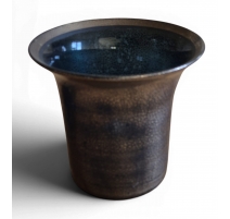 Cache-pot en verre de Saint-Prex argenté