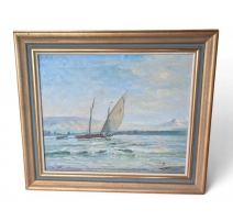 Tableau "La Bise" signé Louis BAUDIT 1946