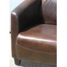 Fauteuil Club, modèle Silverstone, en cuir brun