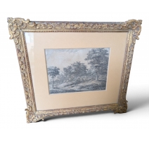 Gravure "Scène pastorale" par WATERLOO