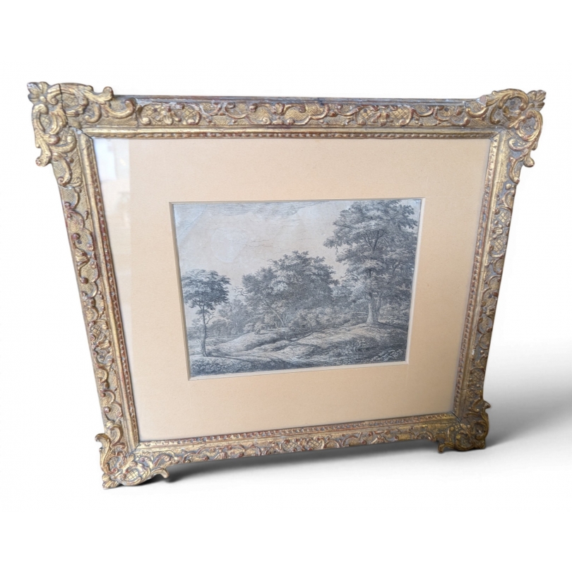 Gravure "Scène pastorale" par WATERLOO