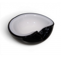 Cendrier en verre de Murano noir et blanc