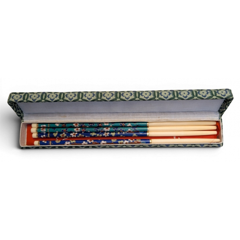Compartmented bone chopsticks