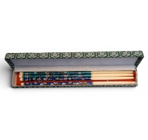 Baguettes chinoises cloisonnées en os