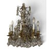 Lustre en bronze doré à cristaux avec 10 lumières