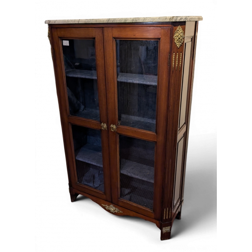 Louis XVI display cabinet with marble top