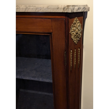 Louis XVI display cabinet with marble top