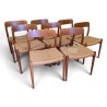 Set of 8 Model 75 chairs by Møller