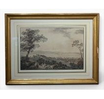 Gravure "Lac de Bienne" par ABERLI