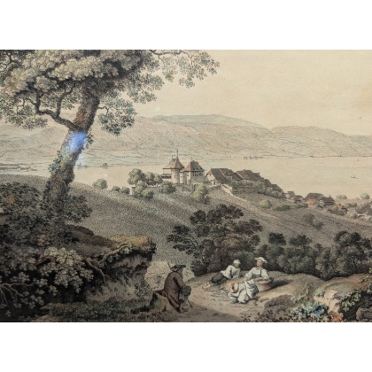 Engraving ‘Lake Biel’ by ABERLI
