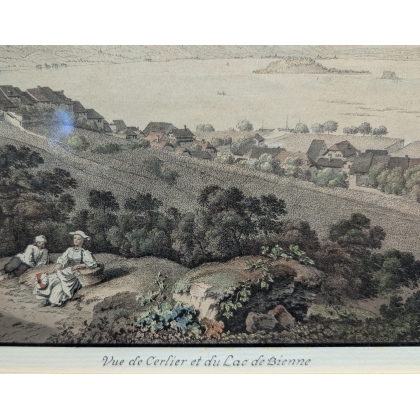 Engraving ‘Lake Biel’ by ABERLI