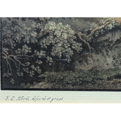Engraving ‘Lake Biel’ by ABERLI