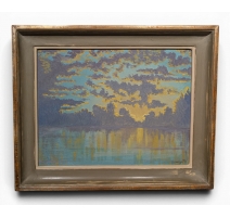 Tableau "Vue du lac" signé BLANC-GATTI