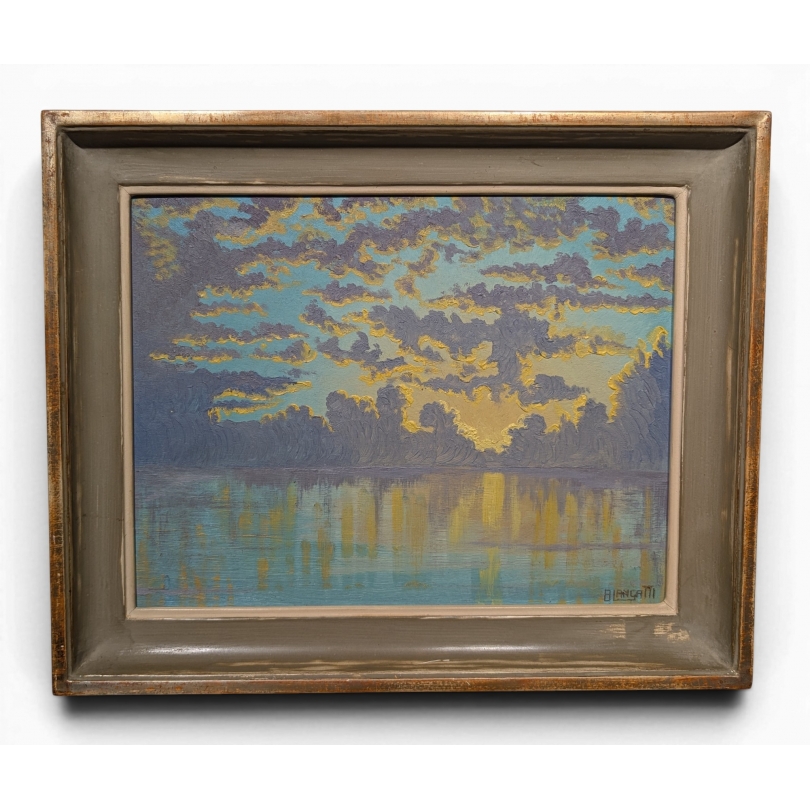 Tableau "Vue du lac" signé BLANC-GATTI