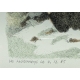 Gravure "Chamois" signée COSANDEY