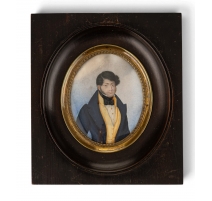 Miniature sur vélin "Gentilhomme"