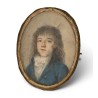 Miniature ovale aquarelle "Gentilhomme"