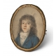 Miniature ovale aquarelle "Gentilhomme"