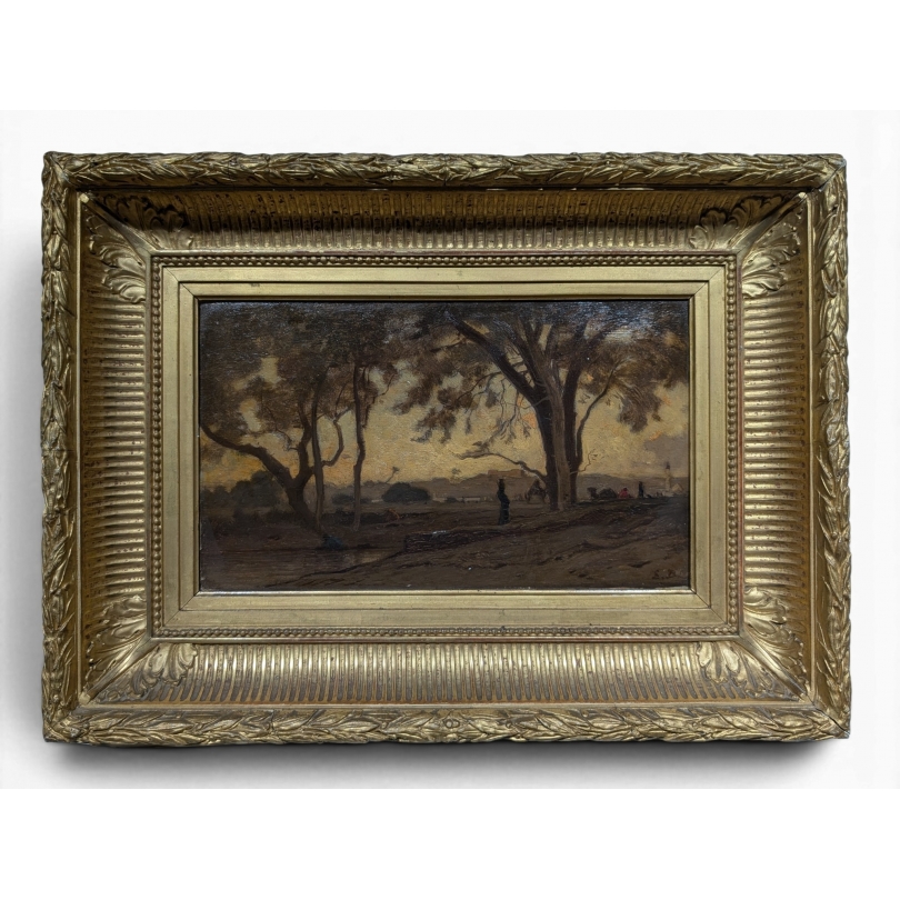 Painting entitled ‘Around Cairo’, signed E.D.
