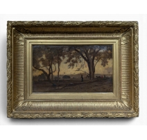 Tableau "Environ du Caire" signé E.D.
