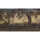 Tableau "Environ du Caire" signé E.D.