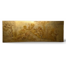 Dessus de porte à la feuille d'or peint