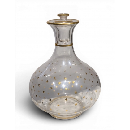 Flacon en verre décor doré d'étoiles