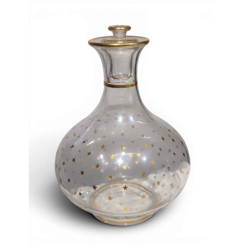Flacon en verre décor doré d'étoiles