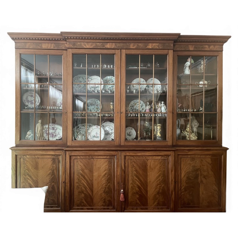 Large two-section display cabinet with 8 doors