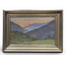 Pastel "Paysage de la Broye" signé Aimée RAPIN