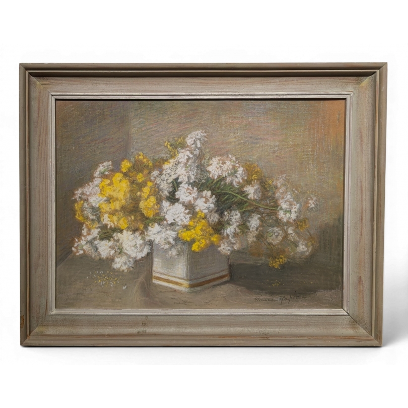 Pastel "Corbeille d'or et d'argent" signé RAPIN
