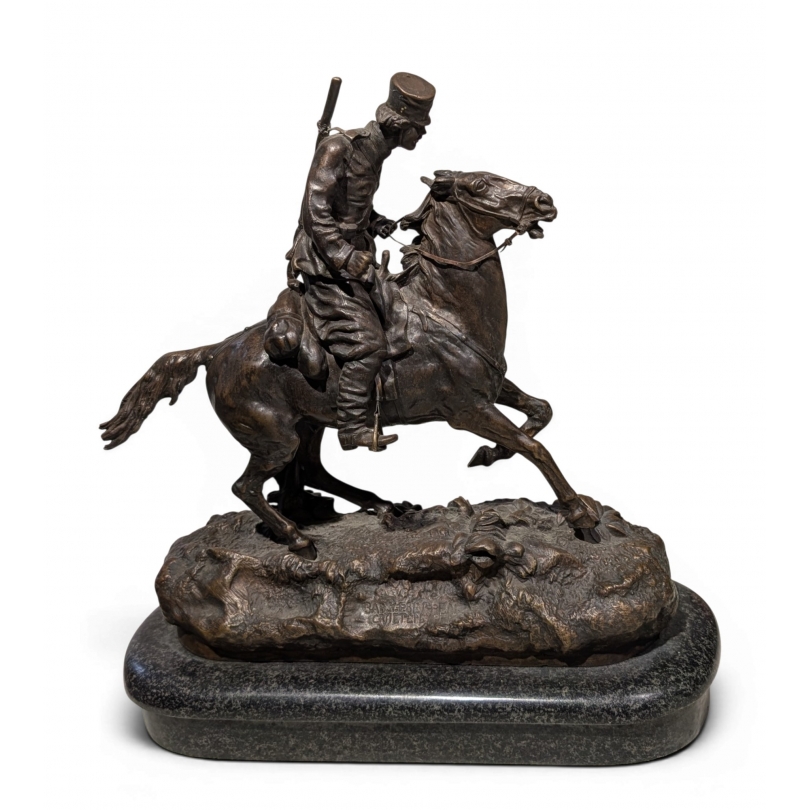 Bronze "Cavalier du 28ème régiment" signé GRACHEV