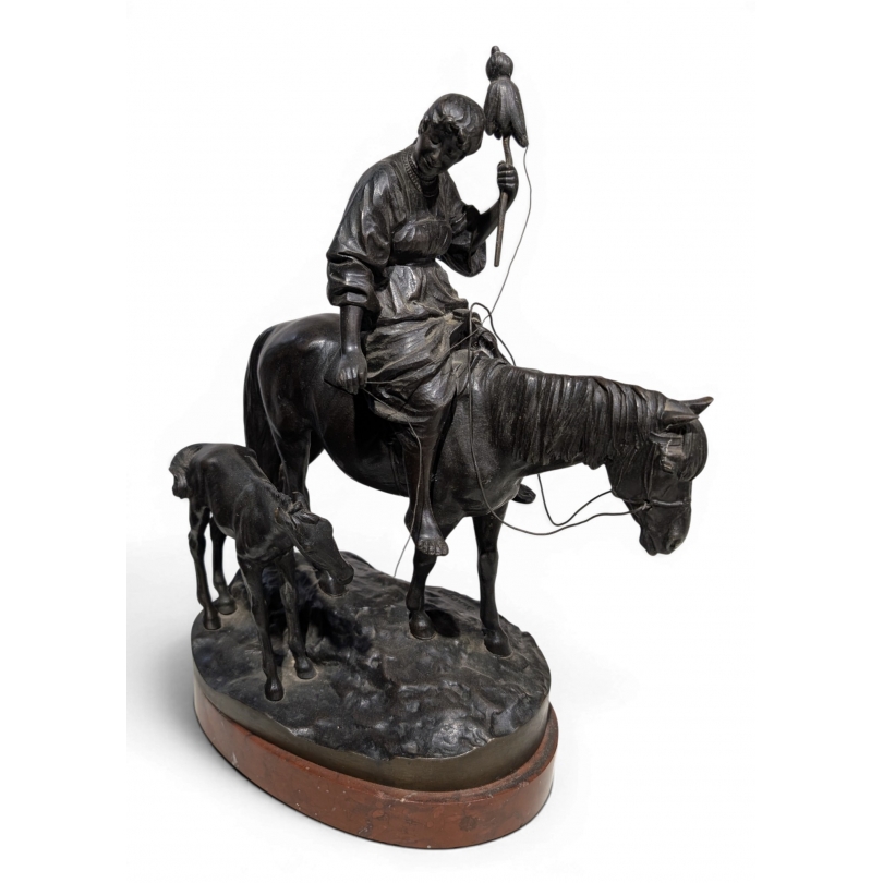Bronze "Fileuse à cheval" signé WOLFF