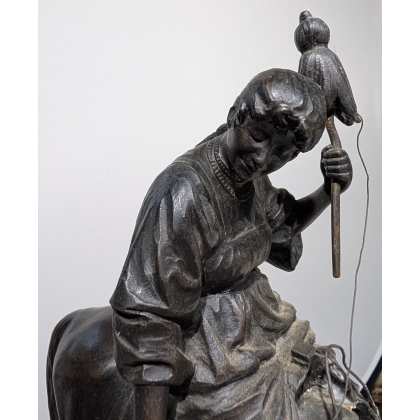 Bronze "Fileuse à cheval" signé WOLFF